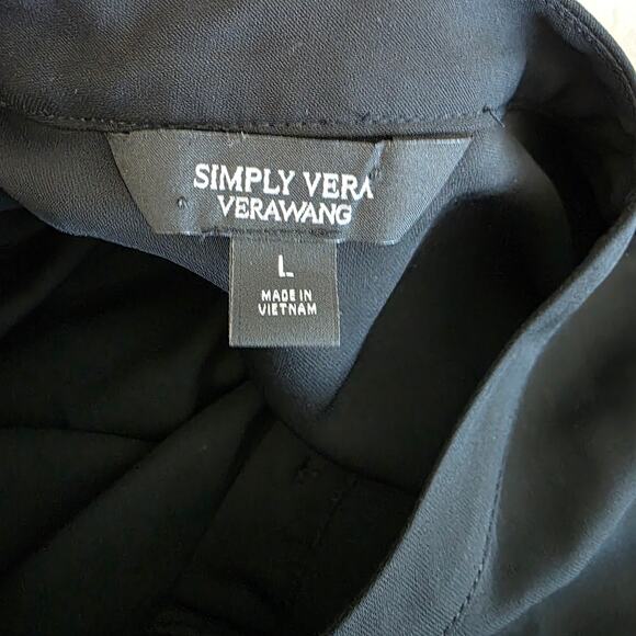 Simply Vera Vera Wang Black Embellished Chiffon blouse sz L - Picture 6 of 9